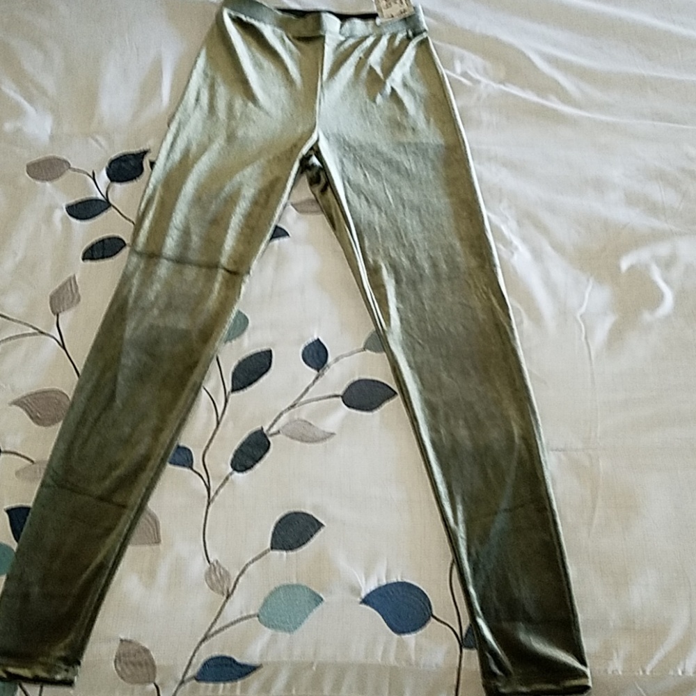 NEW! REDUCED! Olive Green Velvet Leggings